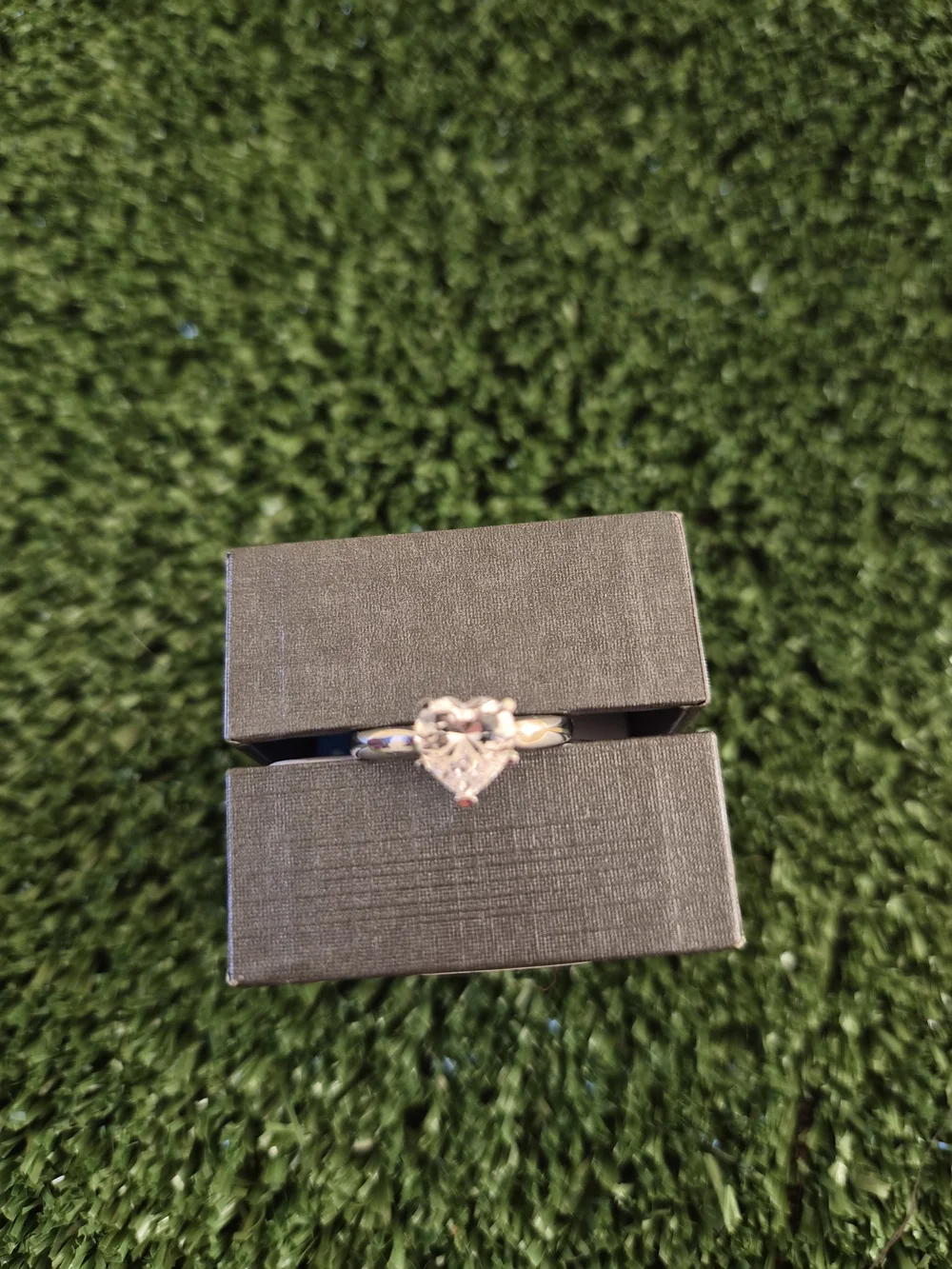 Sterling Silver Heart Simulated Diamond Ring - Clear